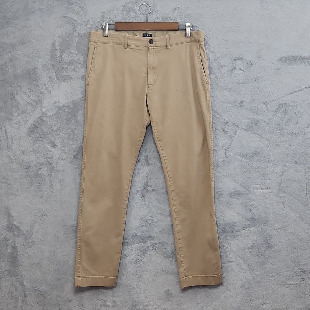 J.Crew Flex Slim Fit Khaki Chino Pants Men's 32x30 Beige Stretch Casual Dress